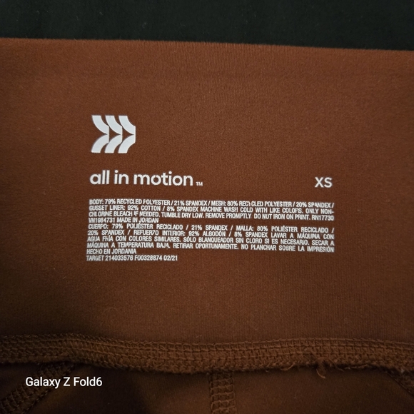 All In Motion Earth Brown High-Rise Pocketed Leggings XS | Eco Athletic‎ Yoga - Picture 4 of 9